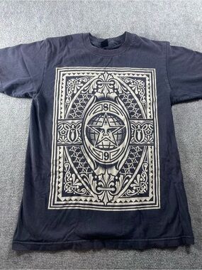 Obey‎ Black Tee with Beige Ornate Star Graphic